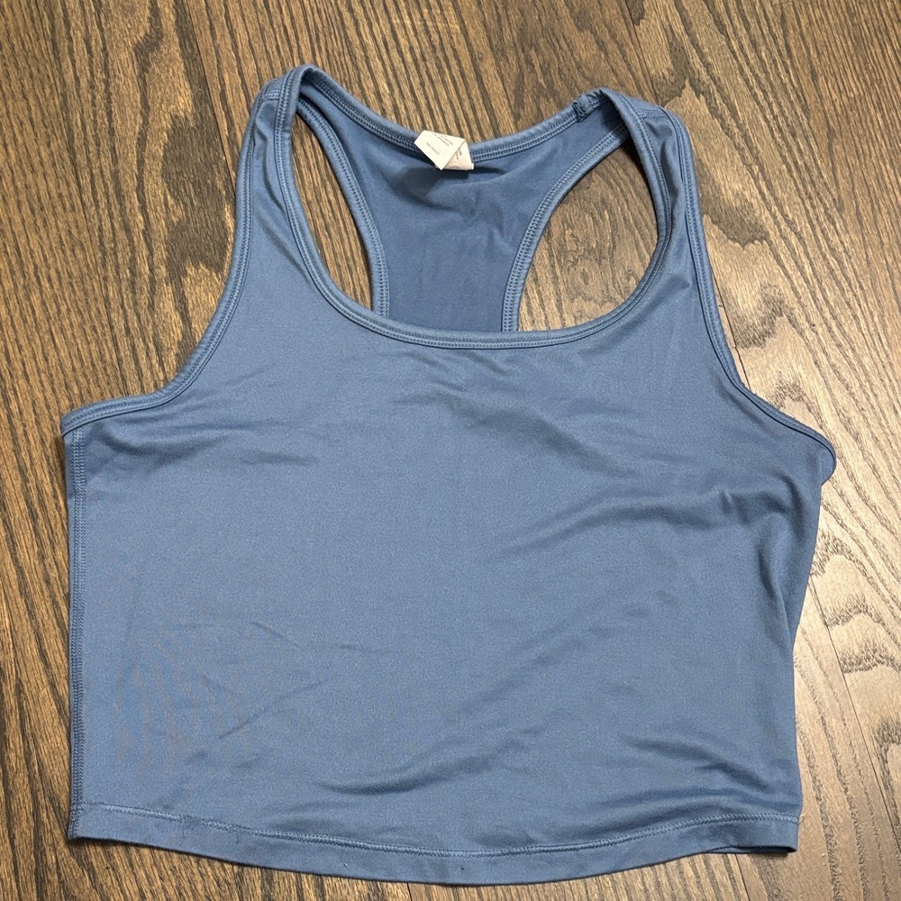 90 Degree By Reflex Dusty Blue Athletic Racerback Tank